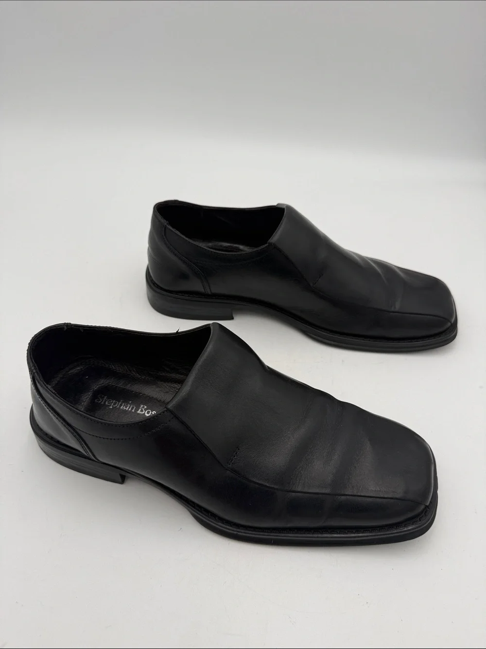 Stephan bossi Men's Black Slip-On Dress Shoes 10.5M casual office Y2K grandpa